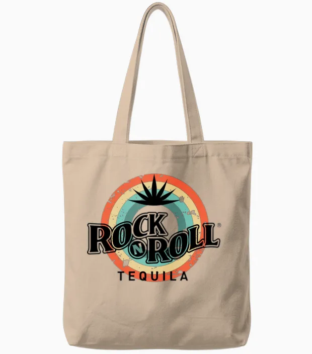 Rock N Roll Tequila Fifth Collection Tote Bags in Natural