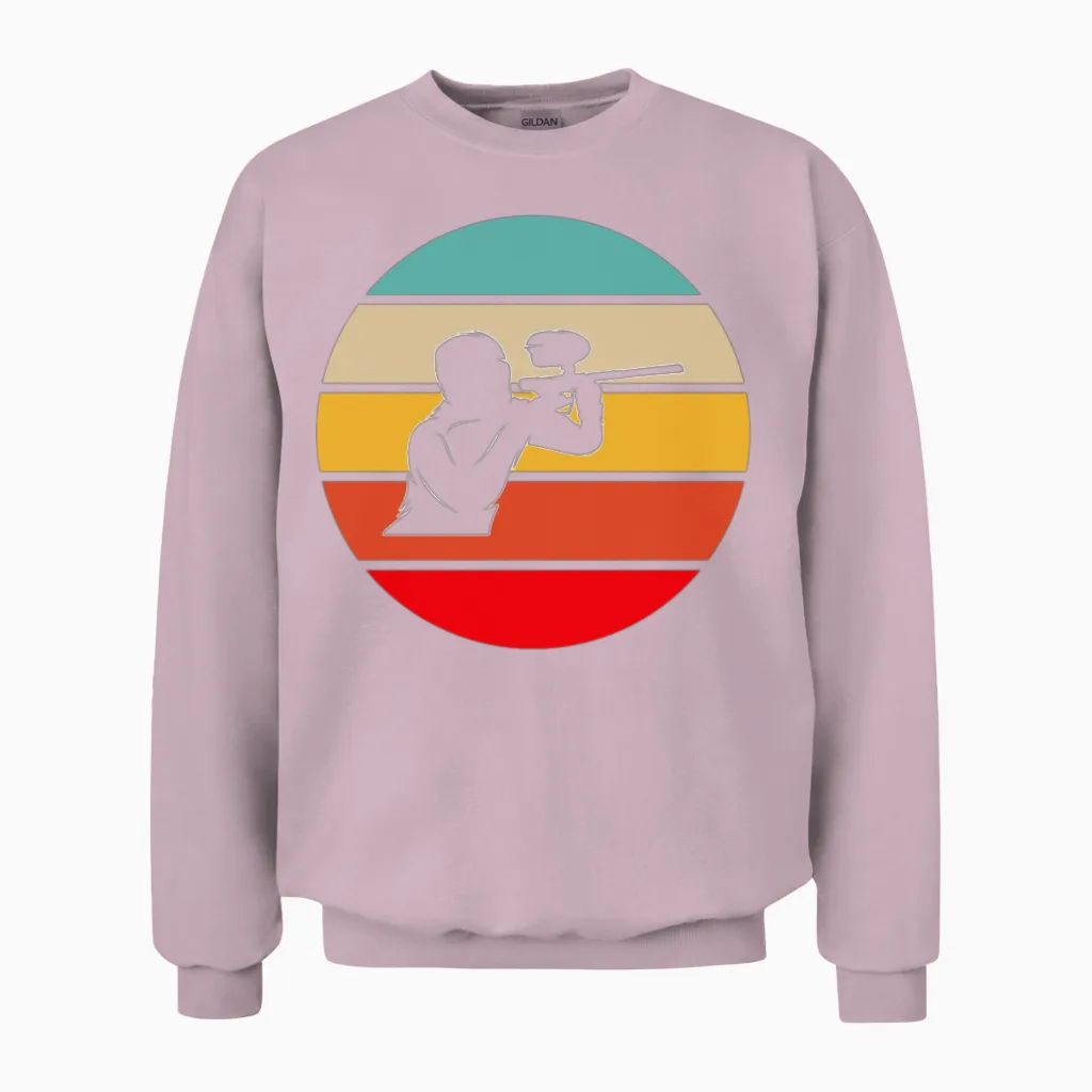 Paintball Retro Unisex Sweatshirt in Light Pink