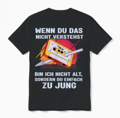 Funny Saying Band Salad 80s 90s Retro Cassette T-Shirt, Black Unisex T-Shirt - Black