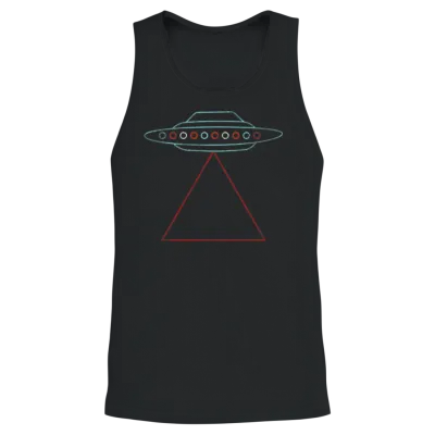 Retro Ufo Unisex Tank Top - Black