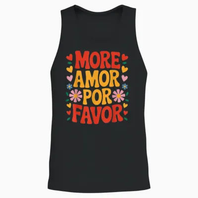 More Amor Por Favor Spain Love Romantic Valentine's Day Unisex Tank Top - Black
