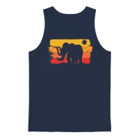 Retro Mammoth Elephant Unisex Tank Top - Navy – 1