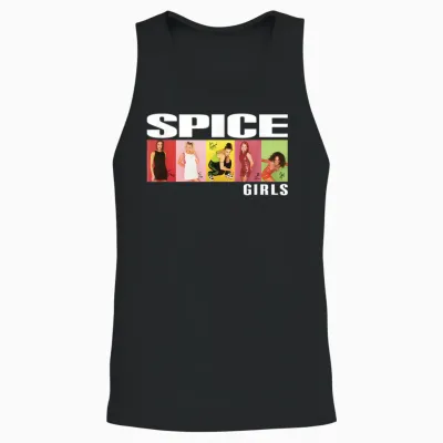 Official Spice Girls Photo Block T-Shirt, Black Unisex Tank Top - Black