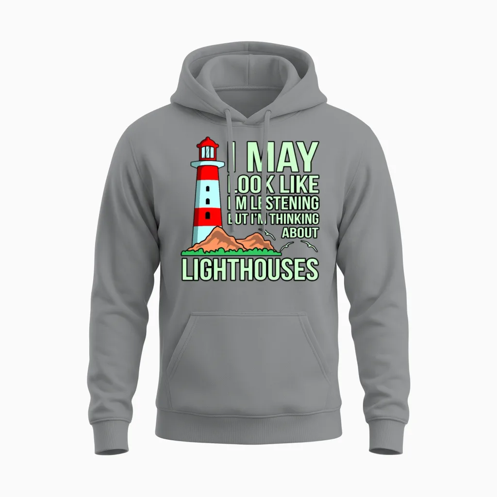 Funny Lighthouse Gift Unisex Hoodie in Sport Grey
