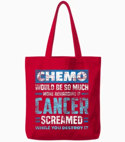 Chemo Cancer Tote Bags - Red