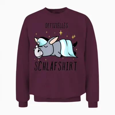 Esel Pyjama Schlafanzug Unisex Sweatshirt - Maroon