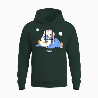Official Pudgy Penguins Merch | Gf Bite | Duo Pengu & Polly Unisex Hoodie - Forest