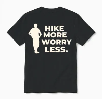 Hike More Worry Less Hiking Unisex T-Shirt - Black