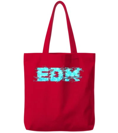 Edm Music Retro Glitch Aesthetics Techno Lover Tote Bags - Red