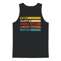 Fantasy Football Eat Sleep Check My Lineup Unisex Tank Top - Black – 1