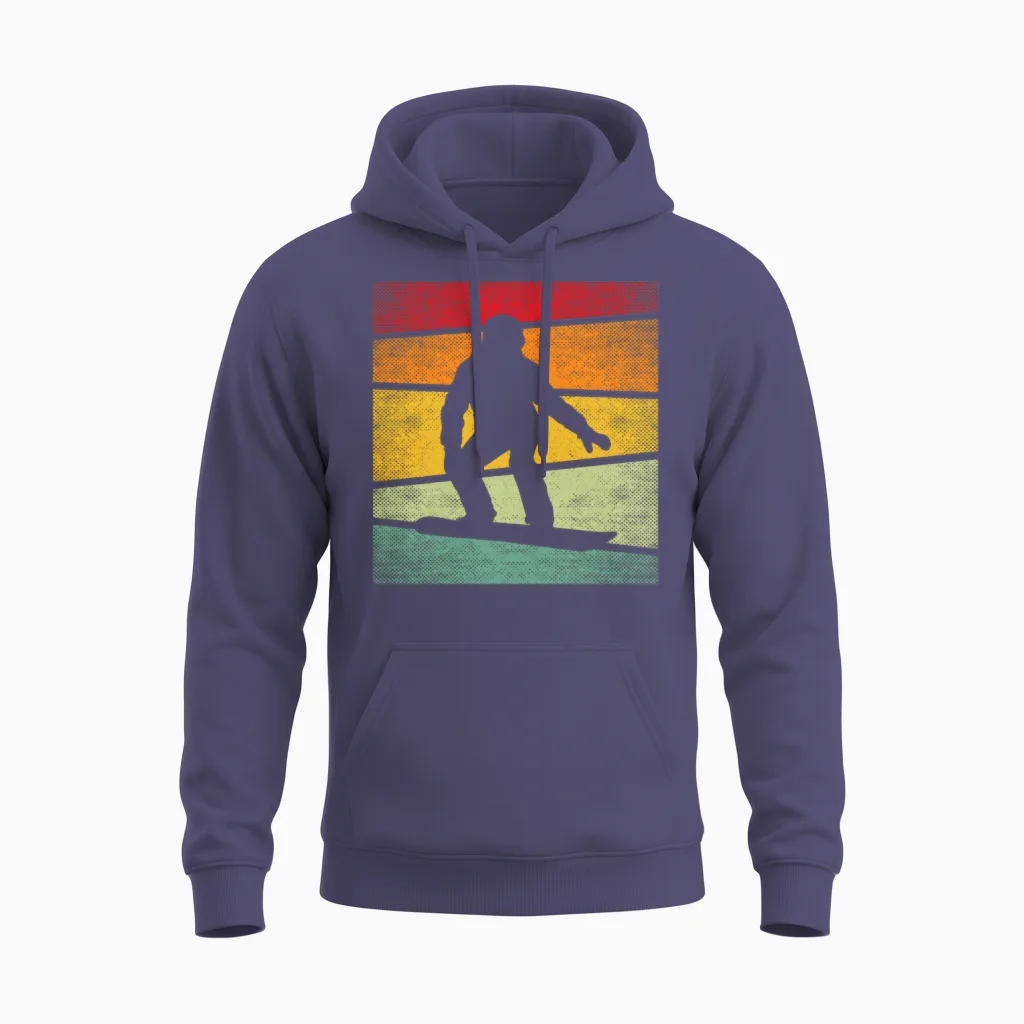 Snowboarding Retro Unisex Hoodie in Heather Sport Dark Navy