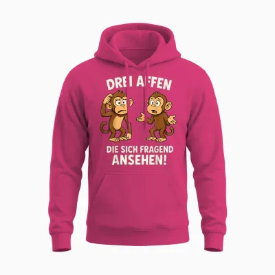 Drei Affen Die Sich Fragend Ansehen Sarkasmus Ironisches Unisex Hoodie - Heliconia