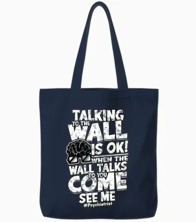 Psychiatrist Psychology Therapist Psychologist Tote Bags - Navy