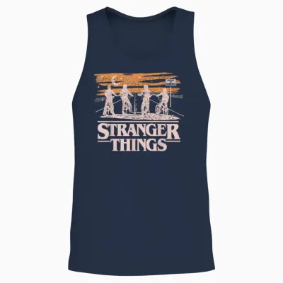 Netflix Stranger Things Night Silhouettes - Sale - Unisex Tank Top - Navy