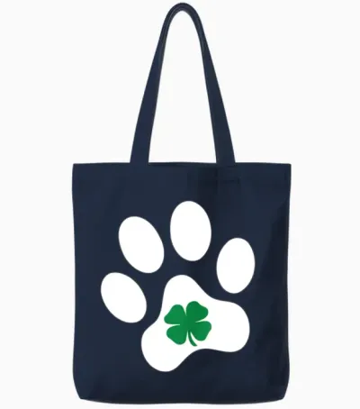 Dog St. Patrick's Day - Shamrock Dog Tote Bags - Navy