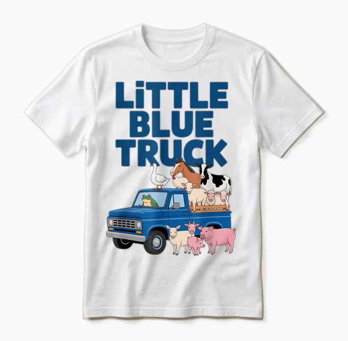 Little Blue Truck Shirt Toddler Animals Little Blue Truck Unisex T-Shirt in White