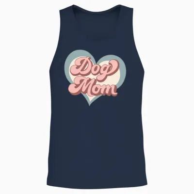 Dog Mom Unisex Tank Top - Navy