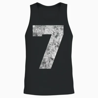 Vintage Lucky Number 7 Birthday Sports Player Team Athlete Unisex Tank Top - Black