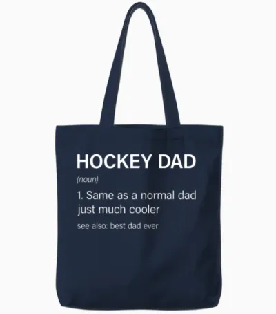 Funny Hockey Dad Definition Hockey Lover Tote Bags - Navy