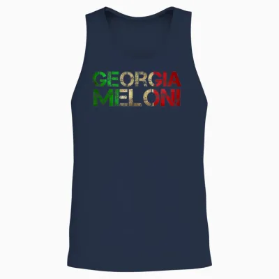 Georgia Meloni Italienische Heldenflagge Unisex Tank Top - Navy