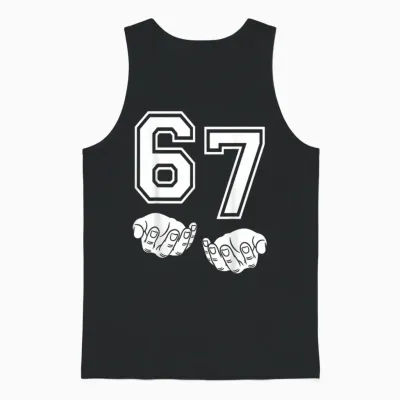 67 Nummer Sechzig Hände Lustiges Meme Varsity Matching Unisex Tank Top - Black