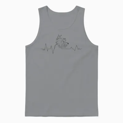 Dog-Breed Yorkshire-Terrier-Dog Heartbeat Dog Unisex Tank Top - Sport Grey
