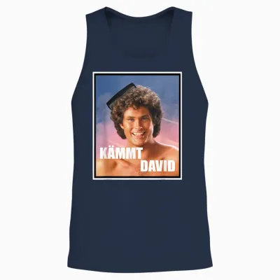 Kämmt David Funny Satire Saying David with Comb Unisex Tank Top - Navy
