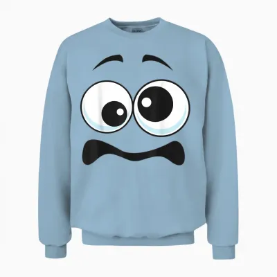 Creepy Carrots Face Funny Halloween Costume Kids and Adults Unisex Sweatshirt - Light Blue