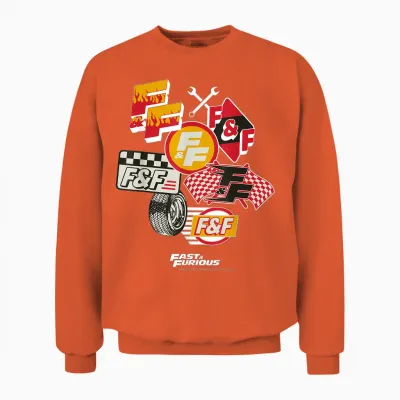 F&f Icons, Fast and Furious T-Shirt Film Derivatives Unisex Sweatshirt - Orange