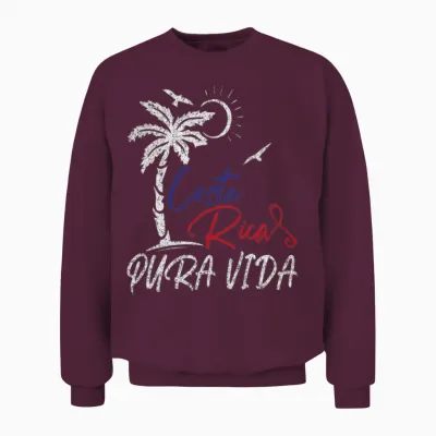 Pura Vida Costa Rica | Costa Rica Traveler Unisex Sweatshirt - Maroon