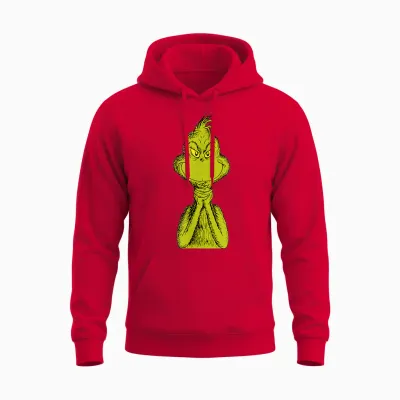 Dr. Seuss Classic Sly Grinch Unisex Hoodie - Red