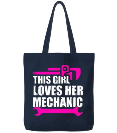 Funny Mechanic Tote Bags - Navy