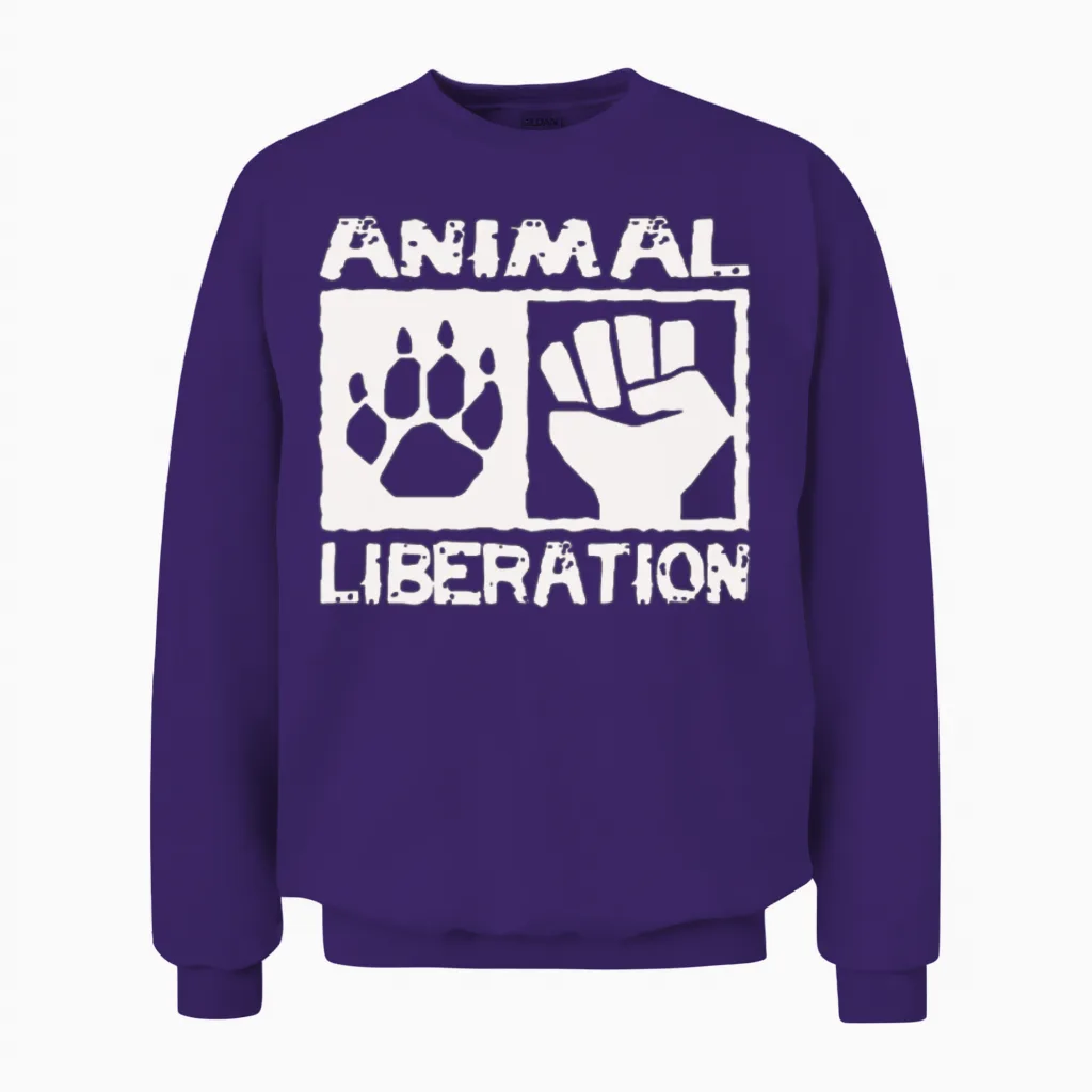 Animal Liberation Unisex Sweatshirt in Purple