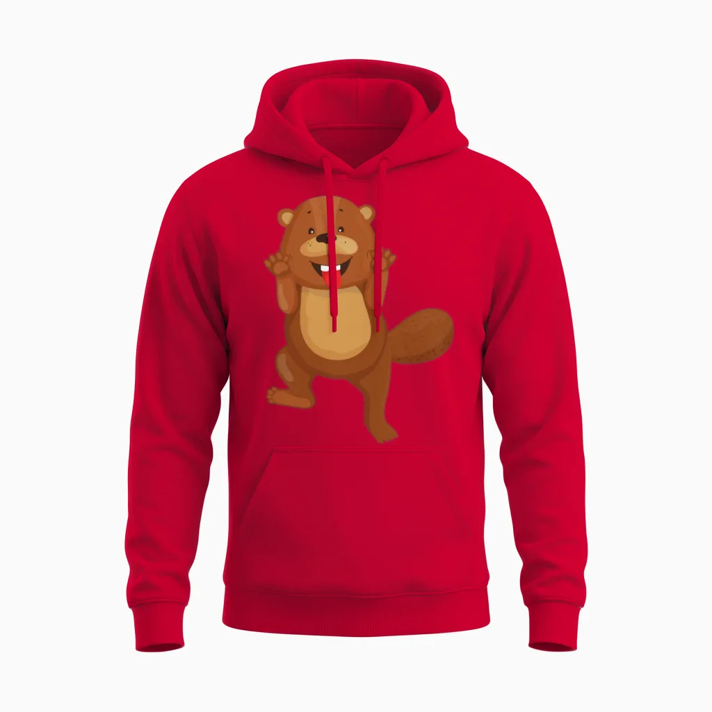 Funny Animal Unisex Hoodie in Red