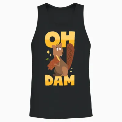 Funny Animal Unisex Tank Top - Black