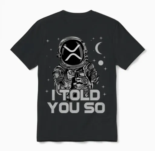 Ripple Xrp I Told You So Astronaut Crypto Token Unisex T-Shirt in Black