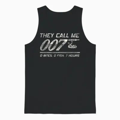4anglers Fisherman Joke Dad - They Call Me 007 - Funny Fishing Humor Unisex Tank Top - Black