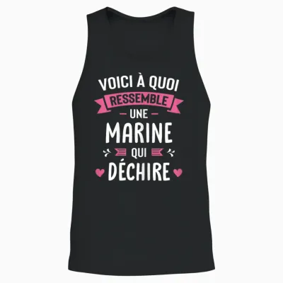 Femme Humour Cadeau Personnalisé Prénom Marine Qui Déchire Unisex Tank Top - Black