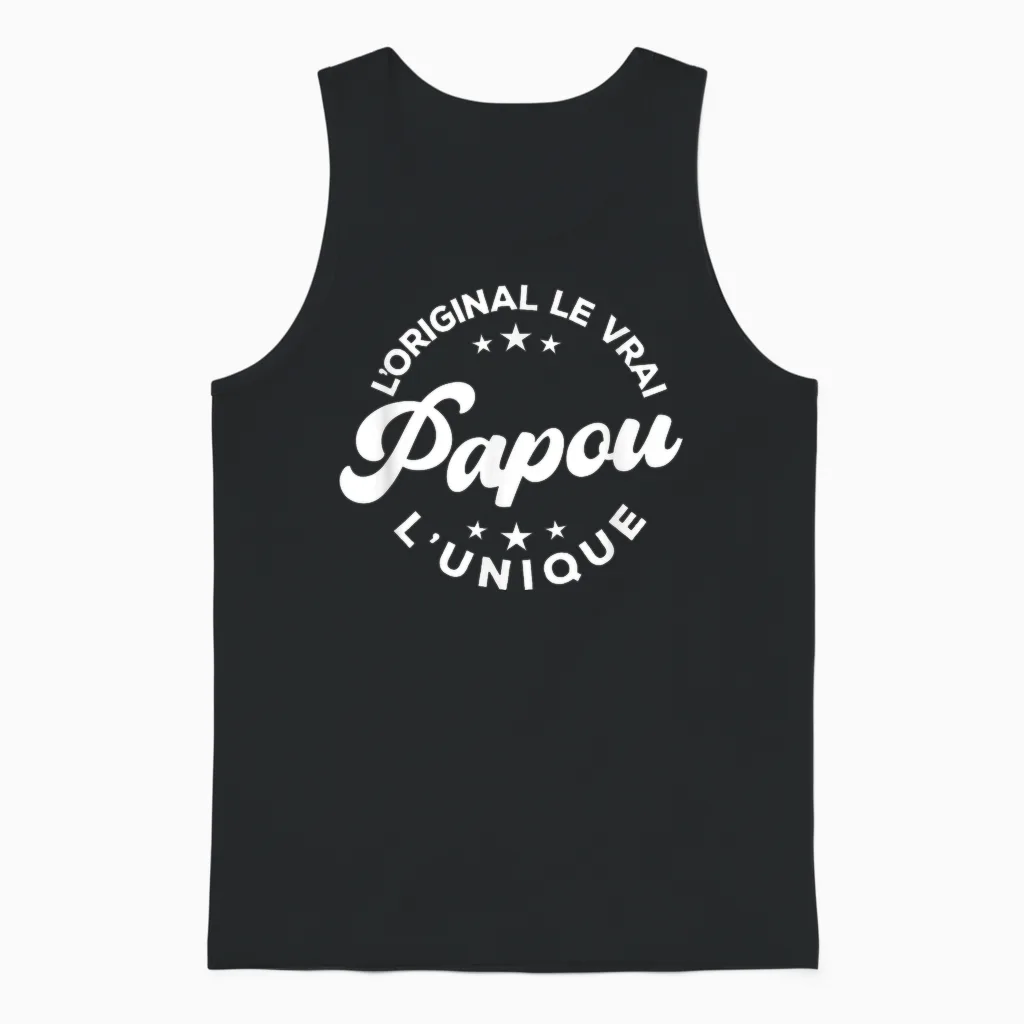 Papou the Original the Unique Gift Men's Grandfather's Day Unisex Tank Top in Black