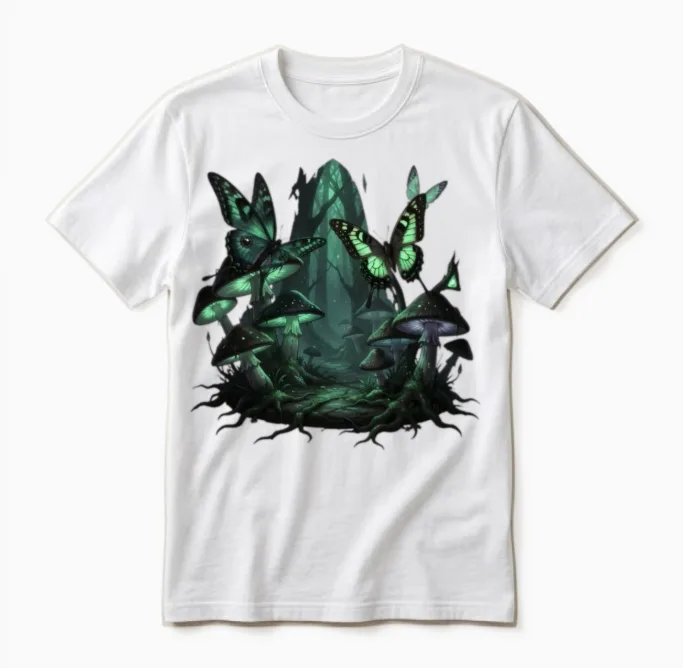 Emerald Forest Mirage Unisex T-Shirt in White