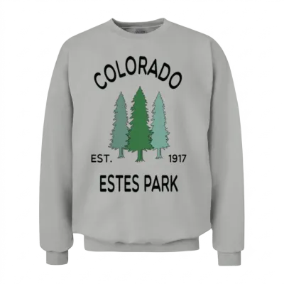 Retro Cool Estes Park Colorado Mountains Pine Unisex Sweatshirt - Ash