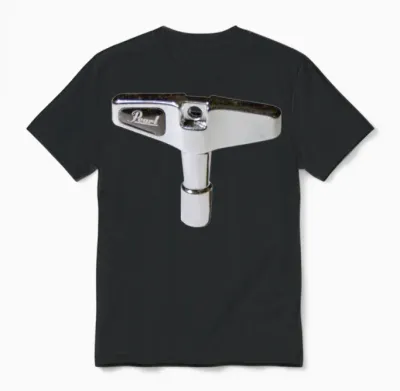 Pearl Chrome Drum Key Unisex T-Shirt - Black