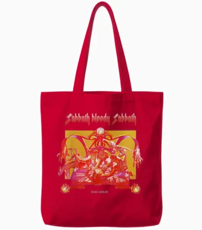 Black Sabbath Official Sabbath Bloody Sabbath Bright Tote Bags - Red