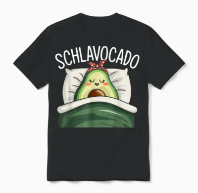 Schlavocado Pyjamas Avocado Sleep Shirt T-Shirt, Black Unisex T-Shirt - Black