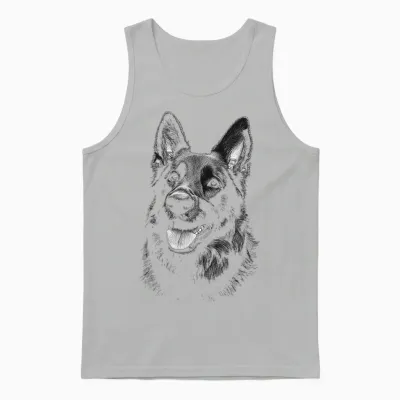 Deutscher Schäferhund Grafik Haustier Kunst Deutscher Schäferhund Unisex Tank Top - Ash