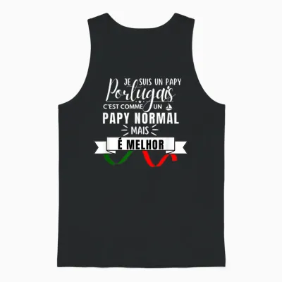 Portuguese Humour T-Shirt Like Normal Grandpa but Best Unisex Tank Top - Black
