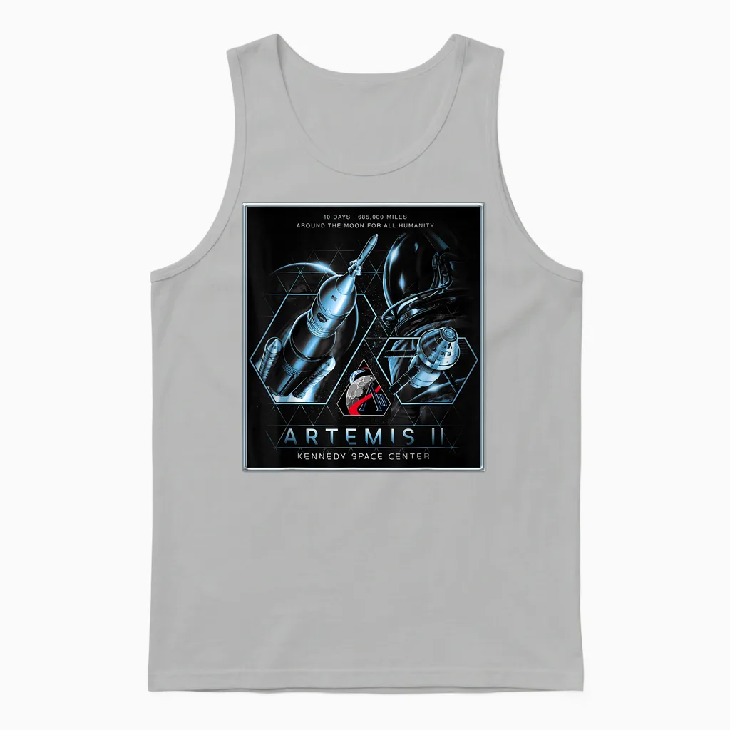 Nasa Artemis Ii Moon Mission Sls Orion Unisex Tank Top in Ash