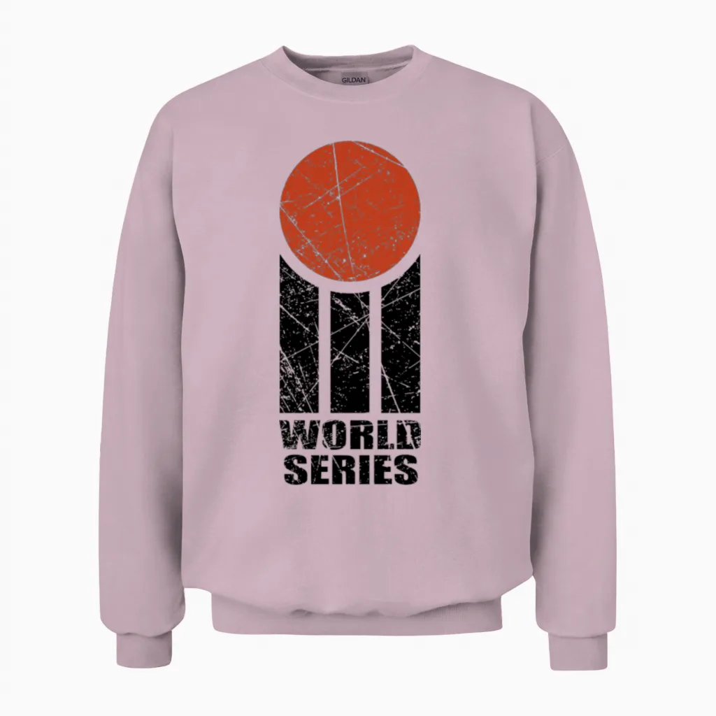 World Series Cricket Logo Retro Unisex Sweatshirt in Light Pink
