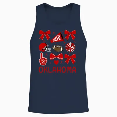 Oklahoma Women Girls Toddler Sister Bow for Oklahoma Lover Unisex Tank Top - Navy