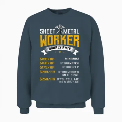 Sheet Metal Worker on Back Of Unisex Sweatshirt - Dark Heather